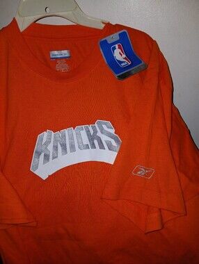 New York Knicks Orange Graphic Rebook Large T-Shirt New With Tags